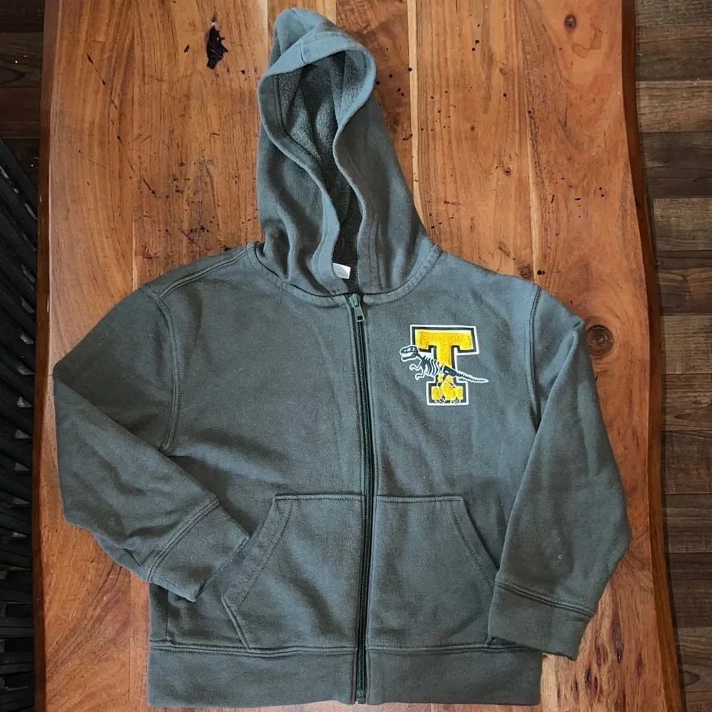 Old Navy Kids Olive Hoodie with Yellow Graphic